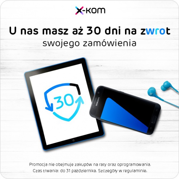 Pokochaj albo zwróć BIZNES, Konsument - Aby ułatwić wybór swoim klientom jeden z największych sklepów branży elektronicznej w Polsce, x-kom startuje z akcją „30 dni na zwrot”.