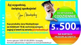 Żyj wygodniej, świętuj spokojnie BIZNES, Handel - W tym roku nie trzeba czekać do Wielkanocy, by cieszyć się świątecznymi upominkami. W trwającej w marcu loterii “Żyj wygodniej, świętuj spokojnie” Jan Niezbędny rozda aż 145 nagród o łącznej wartości 72 500 zł.