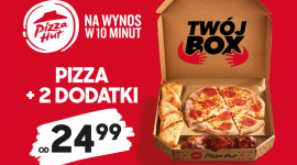 Nowość w Pizza Hut – Twój Box, czyli pizza i 2 dodatki Przemysł spożywczy, BIZNES - Pizza Hut wprowadziło właśnie nową ofertę, Twój Box, w ramach której klienci otrzymają zestaw idealny składający się z ulubionej pizzy i dwóch dodatków. Twój Box to odpowiedź na nową rzeczywistość, w której coraz więcej osób poszukuje okazji, żeby mieć pizzę tylko dla siebie.